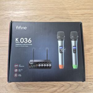 Fifine UHF Dual Channel Wireless Handheld Microphone, Easy-to-use Karaoke K036
